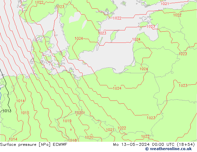 pression de l'air ECMWF lun 13.05.2024 00 UTC