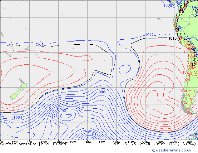 Yer basıncı ECMWF Pzt 13.05.2024 00 UTC