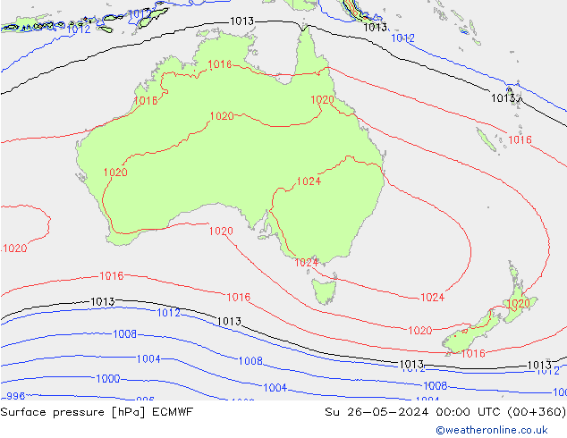 Bodendruck ECMWF So 26.05.2024 00 UTC