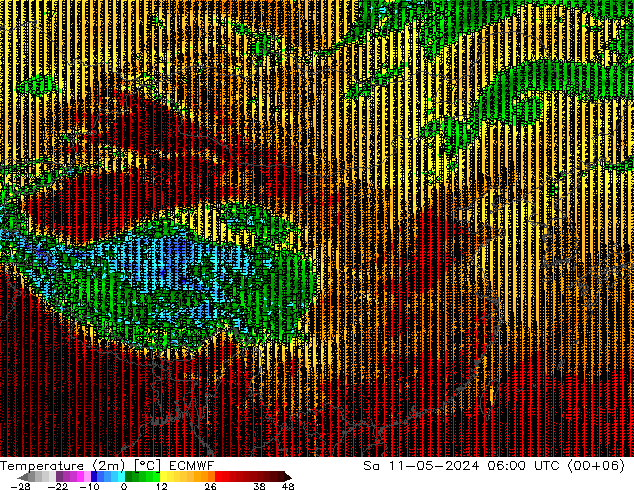 温度图 ECMWF 星期六 11.05.2024 06 UTC