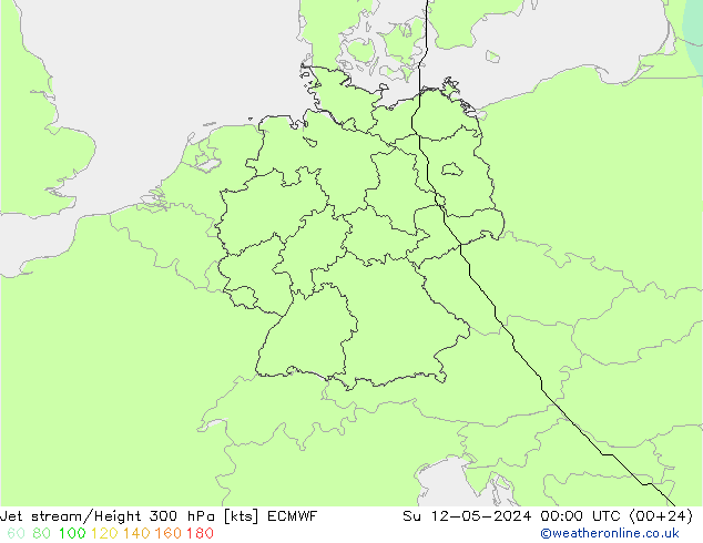 Jet stream/Height 300 hPa ECMWF Su 12.05.2024 00 UTC