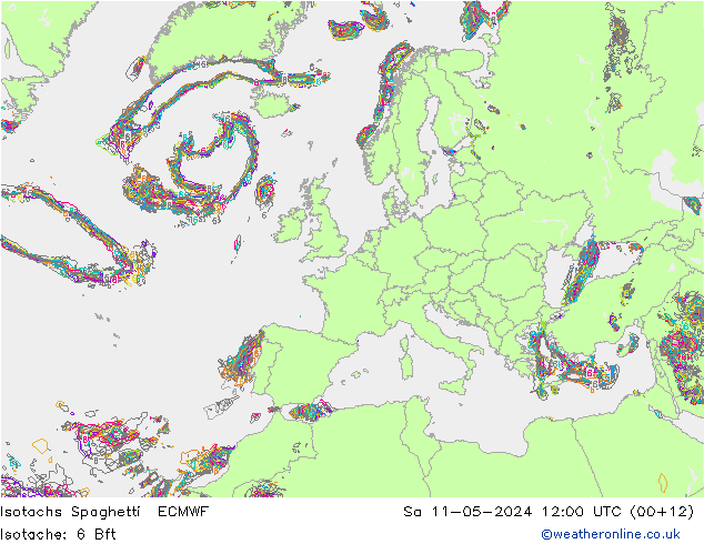 Isotachen Spaghetti ECMWF Sa 11.05.2024 12 UTC
