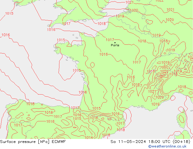 Yer basıncı ECMWF Cts 11.05.2024 18 UTC