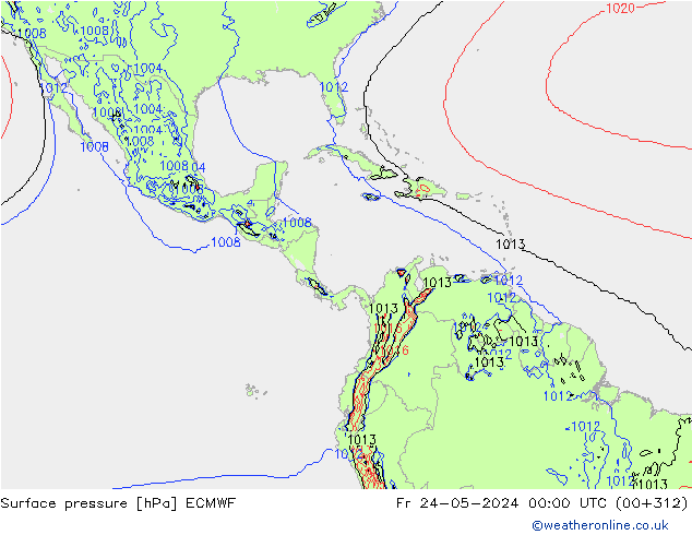 Yer basıncı ECMWF Cu 24.05.2024 00 UTC
