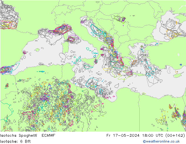 Isotachen Spaghetti ECMWF vr 17.05.2024 18 UTC