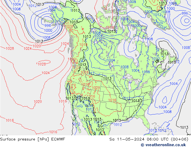 地面气压 ECMWF 星期六 11.05.2024 06 UTC