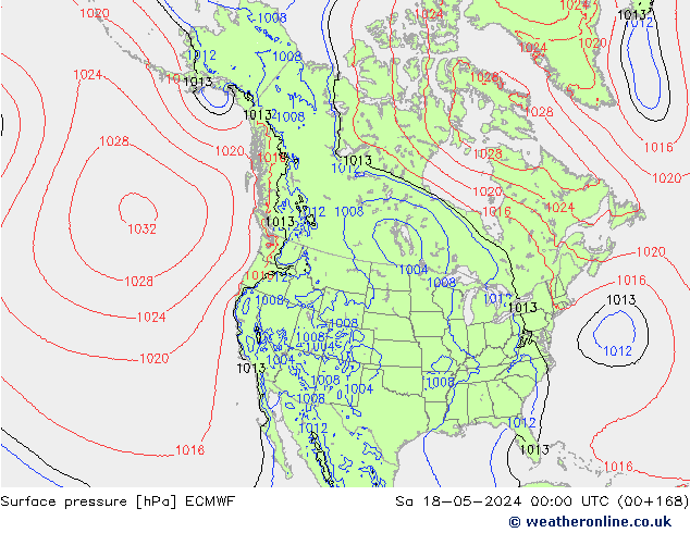 pression de l'air ECMWF sam 18.05.2024 00 UTC