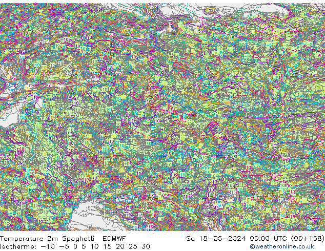 Sıcaklık Haritası 2m Spaghetti ECMWF Cts 18.05.2024 00 UTC