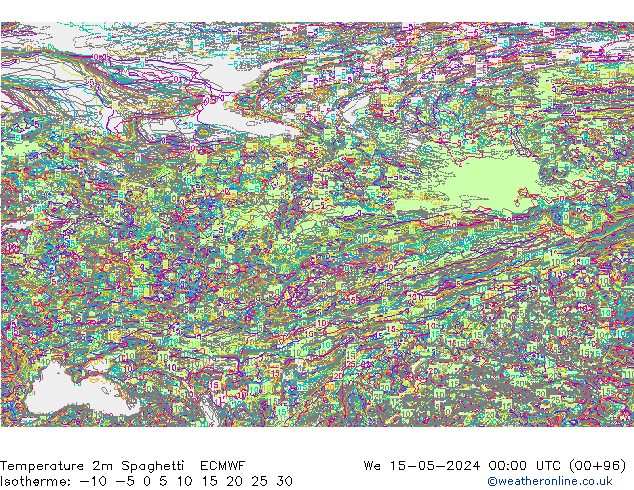 Sıcaklık Haritası 2m Spaghetti ECMWF Çar 15.05.2024 00 UTC