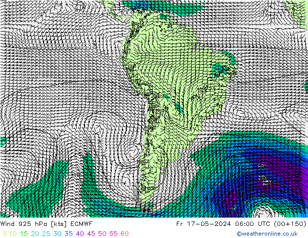 Wind 925 hPa ECMWF Fr 17.05.2024 06 UTC