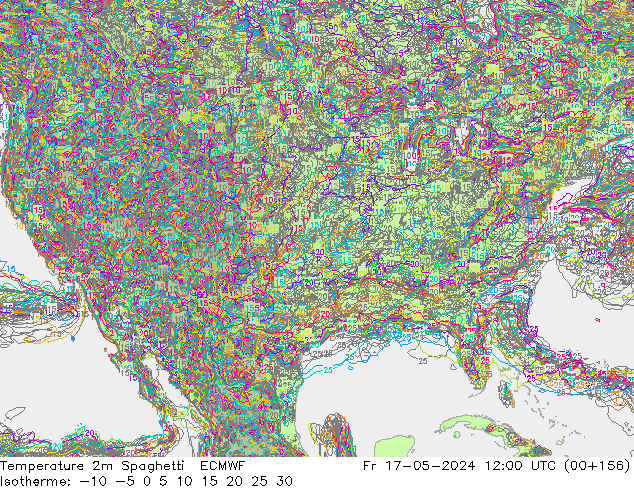 Temperaturkarte Spaghetti ECMWF Fr 17.05.2024 12 UTC
