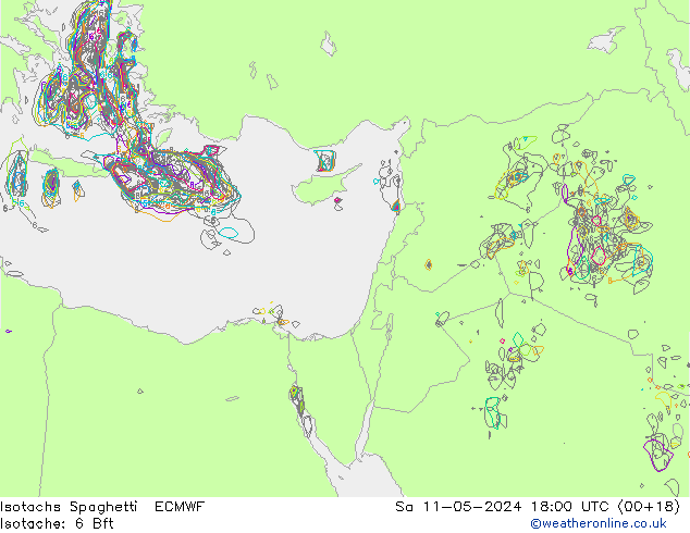 Isotachs Spaghetti ECMWF сб 11.05.2024 18 UTC