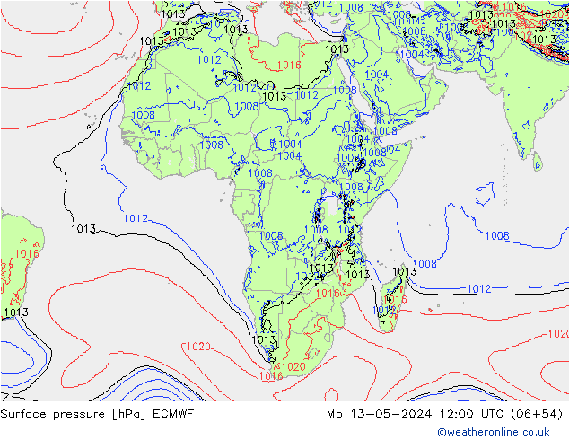 Yer basıncı ECMWF Pzt 13.05.2024 12 UTC