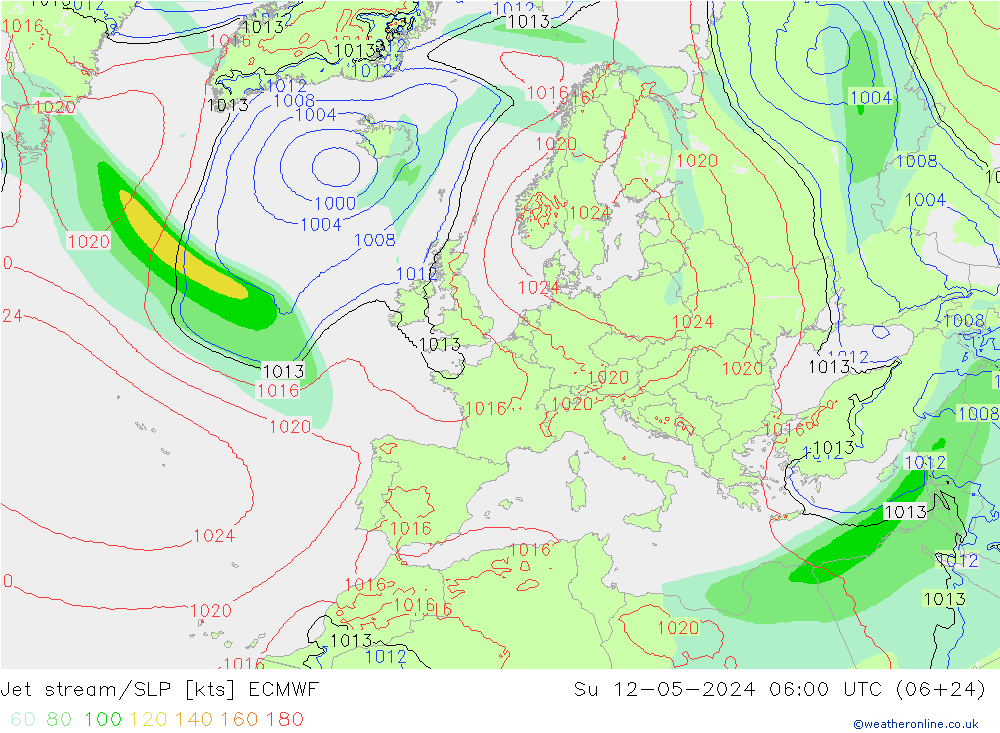 Polarjet/Bodendruck ECMWF So 12.05.2024 06 UTC