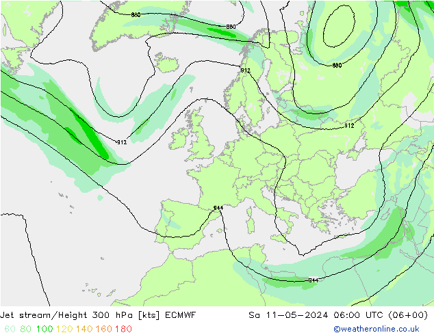 高速氣流 ECMWF 星期六 11.05.2024 06 UTC