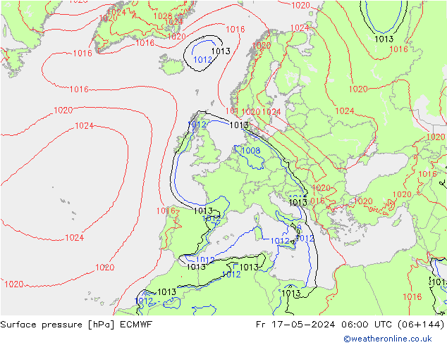 pression de l'air ECMWF ven 17.05.2024 06 UTC