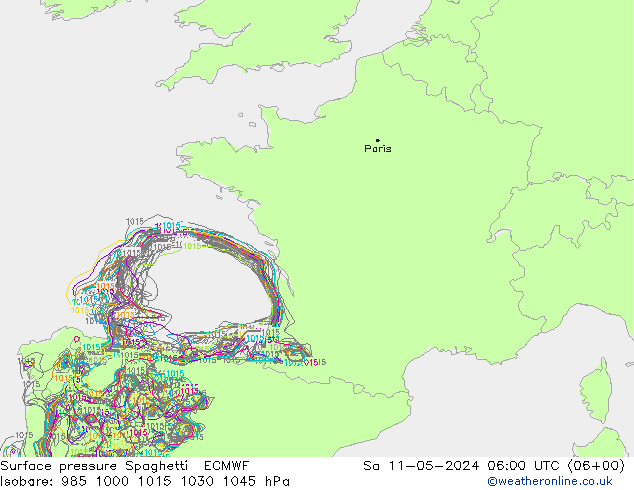 ciśnienie Spaghetti ECMWF so. 11.05.2024 06 UTC