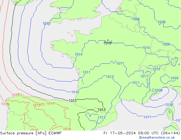 приземное давление ECMWF пт 17.05.2024 06 UTC