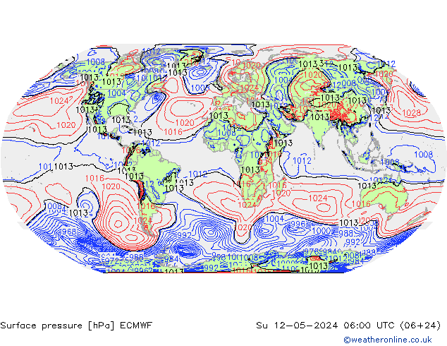 Bodendruck ECMWF So 12.05.2024 06 UTC