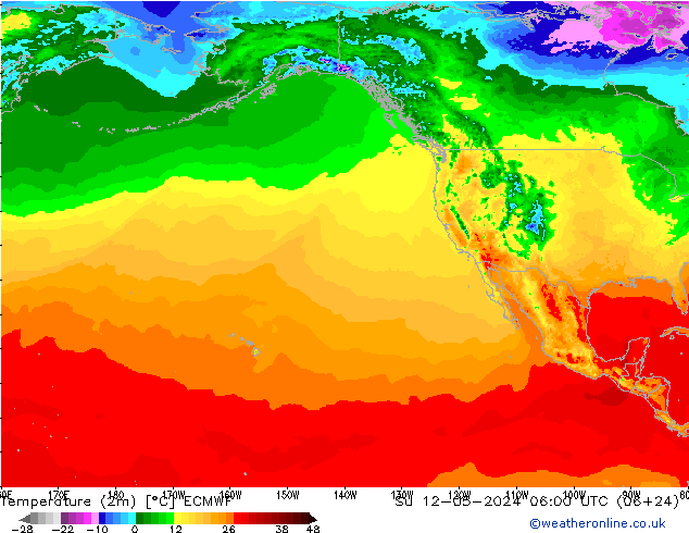 température (2m) ECMWF dim 12.05.2024 06 UTC