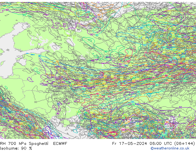 RV 700 hPa Spaghetti ECMWF vr 17.05.2024 06 UTC