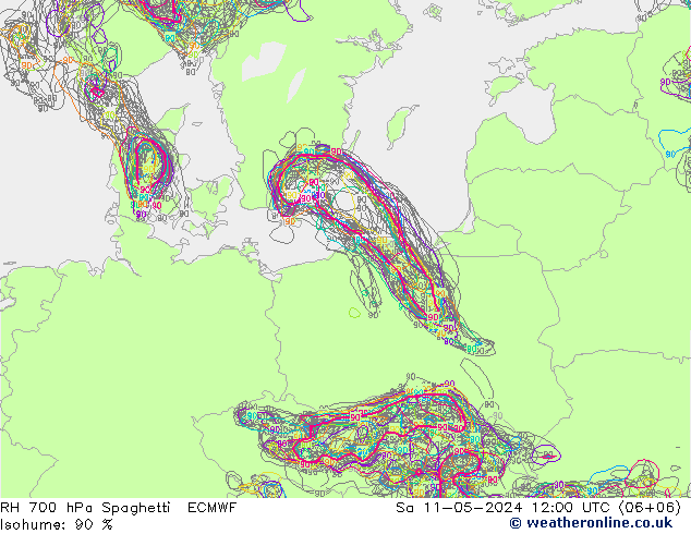 700 hPa Nispi Nem Spaghetti ECMWF Cts 11.05.2024 12 UTC