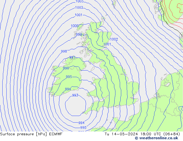 приземное давление ECMWF вт 14.05.2024 18 UTC