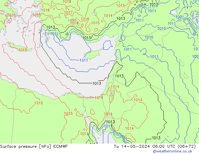 Pressione al suolo ECMWF mar 14.05.2024 06 UTC