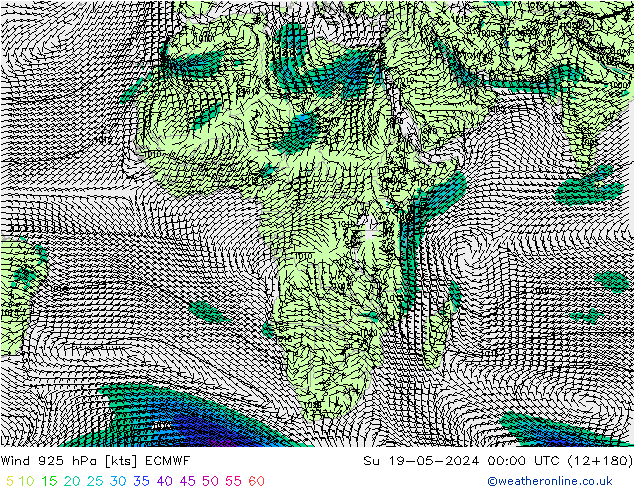 Wind 925 hPa ECMWF Su 19.05.2024 00 UTC