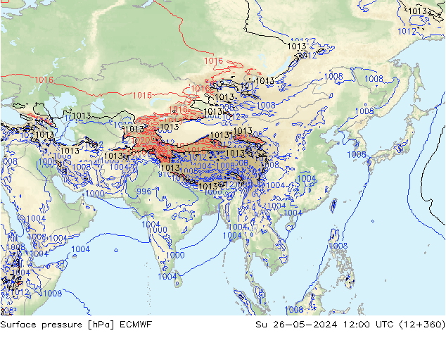 Yer basıncı ECMWF Paz 26.05.2024 12 UTC