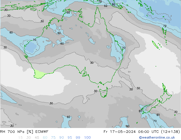 RH 700 hPa ECMWF ven 17.05.2024 06 UTC