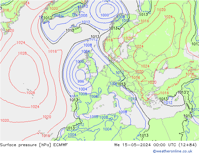 ciśnienie ECMWF śro. 15.05.2024 00 UTC