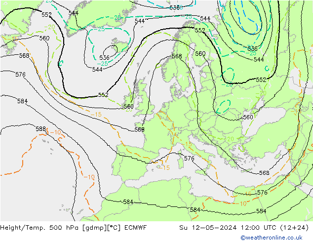 Géop./Temp. 500 hPa ECMWF dim 12.05.2024 12 UTC