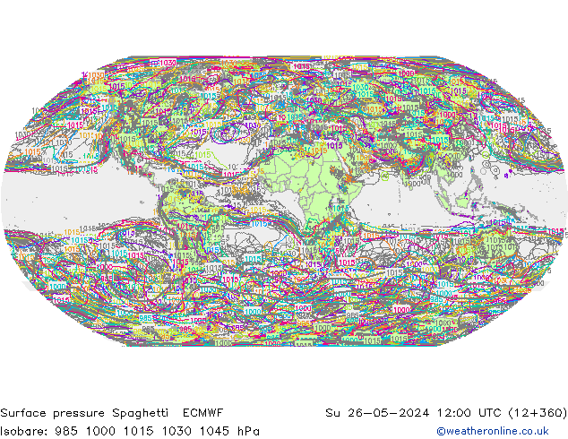 Bodendruck Spaghetti ECMWF So 26.05.2024 12 UTC