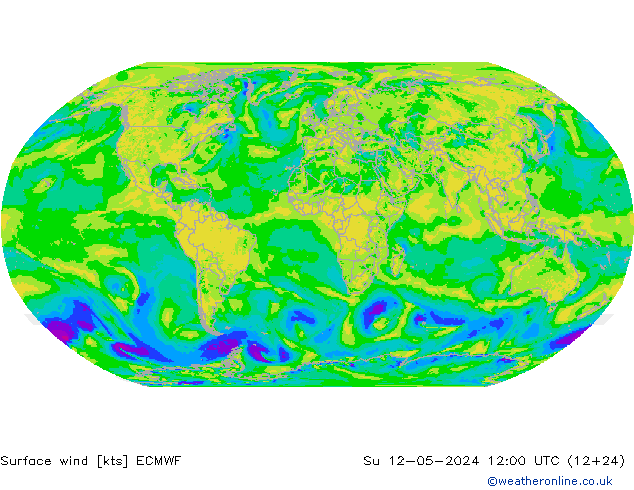Viento 10 m ECMWF dom 12.05.2024 12 UTC