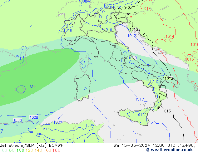 Straalstroom/SLP ECMWF wo 15.05.2024 12 UTC