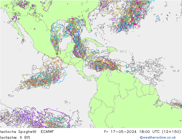 Isotachs Spaghetti ECMWF Fr 17.05.2024 18 UTC