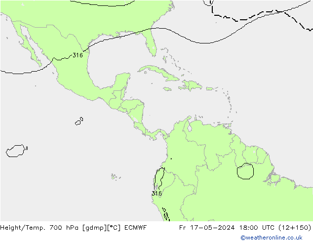Géop./Temp. 700 hPa ECMWF ven 17.05.2024 18 UTC