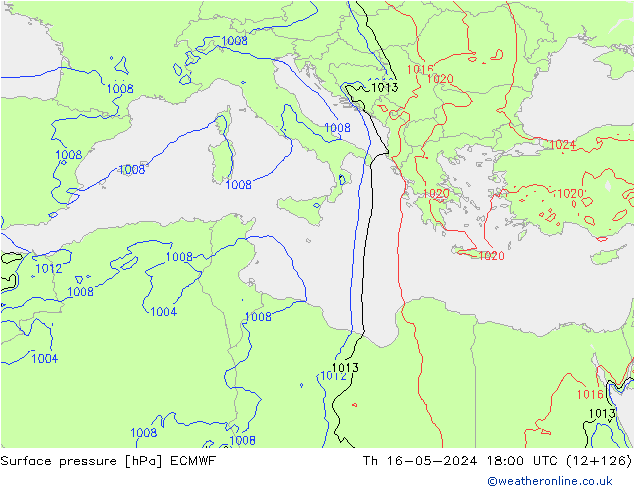 pression de l'air ECMWF jeu 16.05.2024 18 UTC