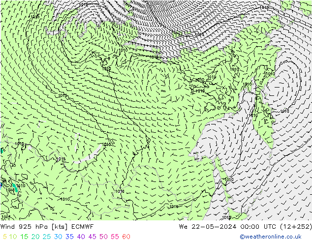 Wind 925 hPa ECMWF St 22.05.2024 00 UTC