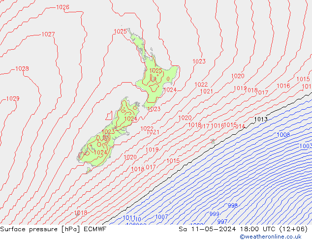 Luchtdruk (Grond) ECMWF za 11.05.2024 18 UTC