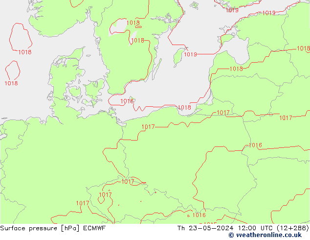 Yer basıncı ECMWF Per 23.05.2024 12 UTC