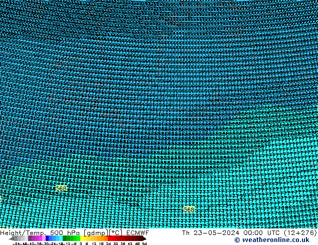 Height/Temp. 500 hPa ECMWF Qui 23.05.2024 00 UTC