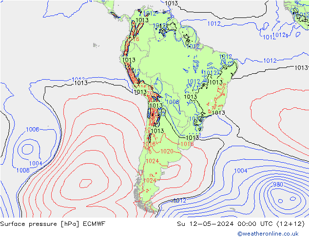 Yer basıncı ECMWF Paz 12.05.2024 00 UTC