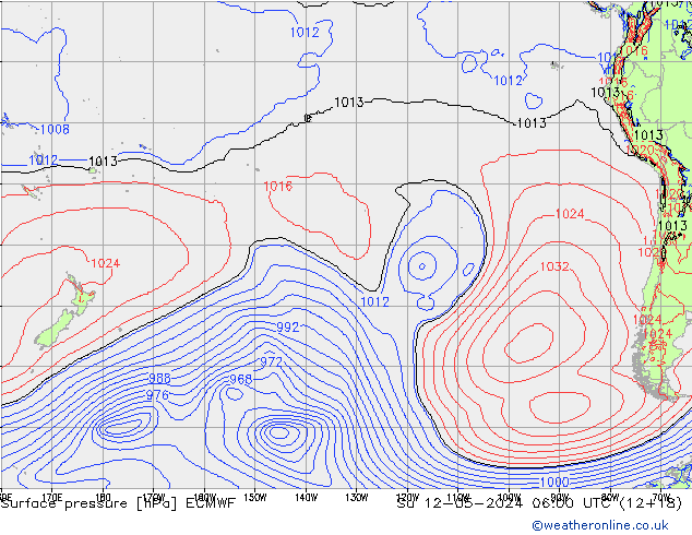 Yer basıncı ECMWF Paz 12.05.2024 06 UTC
