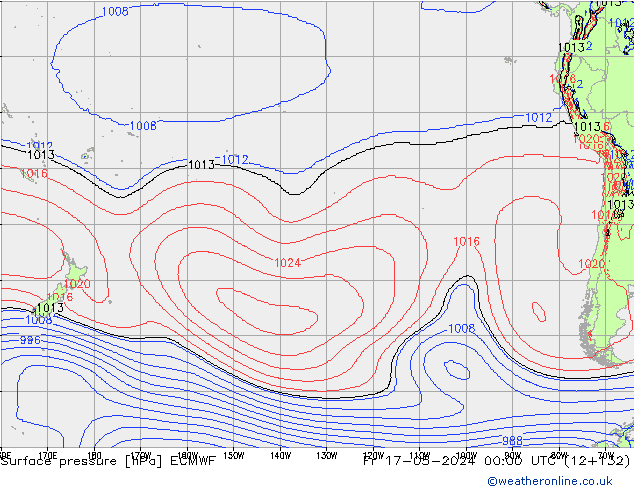 Yer basıncı ECMWF Cu 17.05.2024 00 UTC