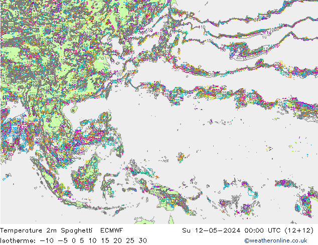 mapa temperatury 2m Spaghetti ECMWF nie. 12.05.2024 00 UTC