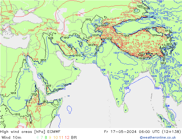 Izotacha ECMWF pt. 17.05.2024 06 UTC
