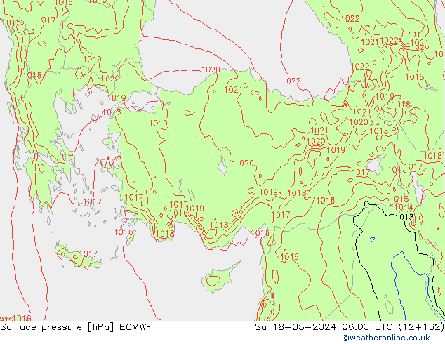 Surface pressure ECMWF Sa 18.05.2024 06 UTC