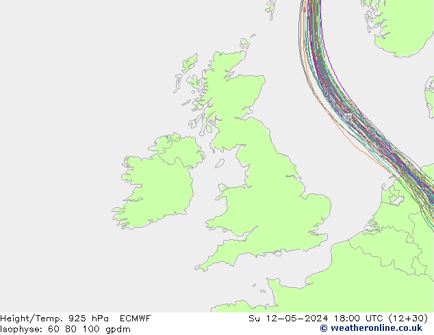 Height/Temp. 925 hPa ECMWF So 12.05.2024 18 UTC